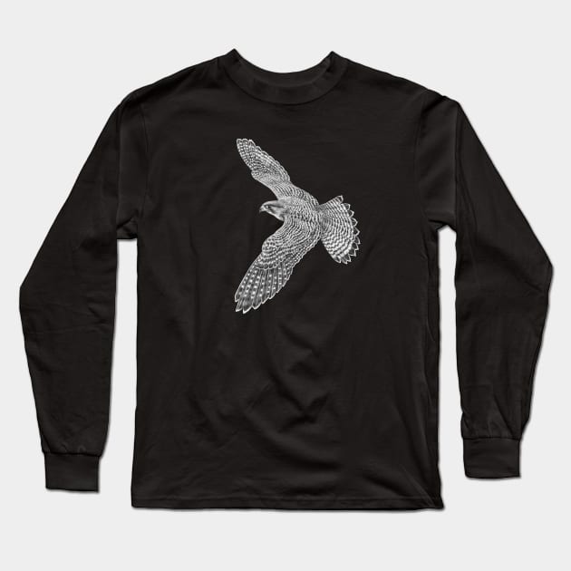 Peregrine falcon Long Sleeve T-Shirt by Tim Jeffs Art